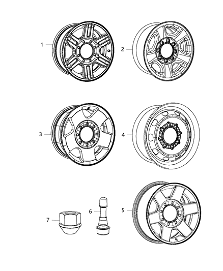 2013 Ram 2500 Wheels & Hardware Diagram