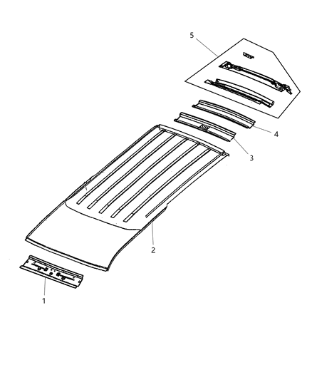 2000 Dodge Durango Bow Roof Diagram for 55256250