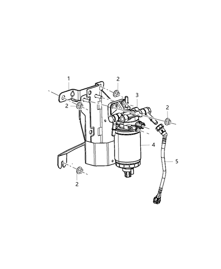 2009 Dodge Nitro Fuel Filter & Water Separator Diagram