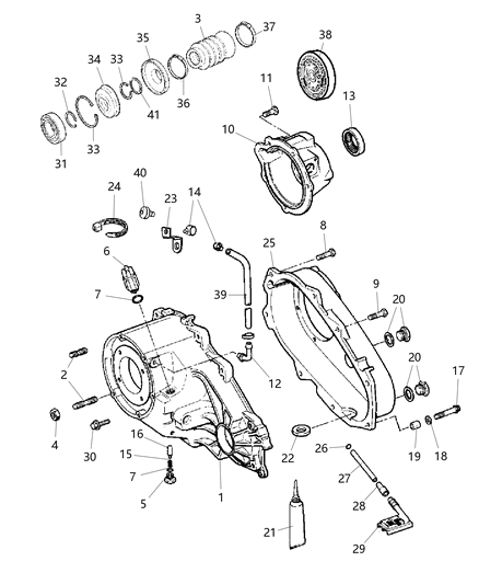 2002 Jeep Wrangler Case & Related Parts Diagram