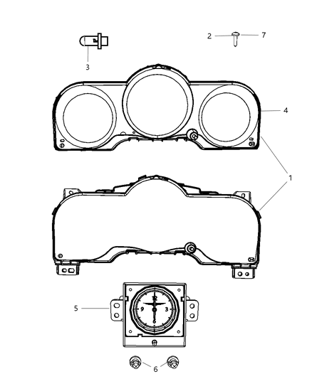 2009 Chrysler PT Cruiser Cluster, Instrument Panel Diagram