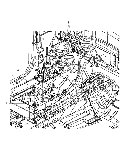 2010 Dodge Journey Transmission Shifter Diagram for 5106036AA