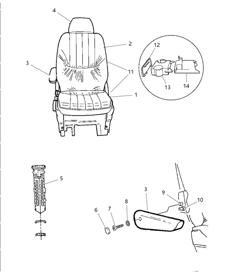 2000 Dodge Caravan Pad-Child Seat Diagram for SL751K5AA