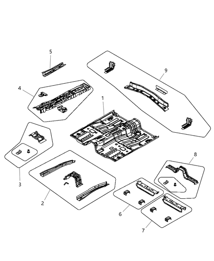 2007 Chrysler Sebring Front Floor Pan Diagram