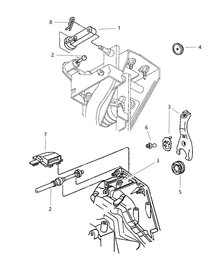 1998 Dodge Neon Linkage, Clutch Diagram