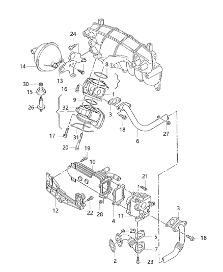 2009 Chrysler Sebring EGR Valve Diagram