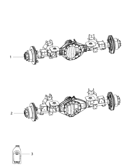 2020 Ram 2500 Axle Assembly, Rear Diagram