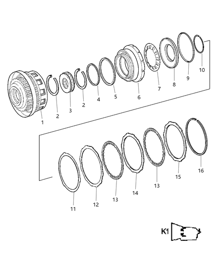 2005 Dodge Sprinter 3500 Gear Train, Front Planetary Clutch Diagram