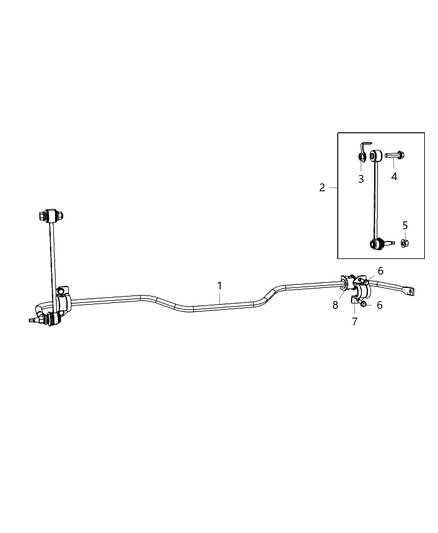 2021 Ram 1500 Link-STABILIZER Bar Diagram for 68518248AA