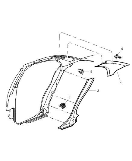 2005 Dodge Neon Quarter Trim Panel Diagram