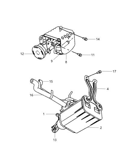 2000 Dodge Neon Vapor Canister & Leak Detection Pump Diagram