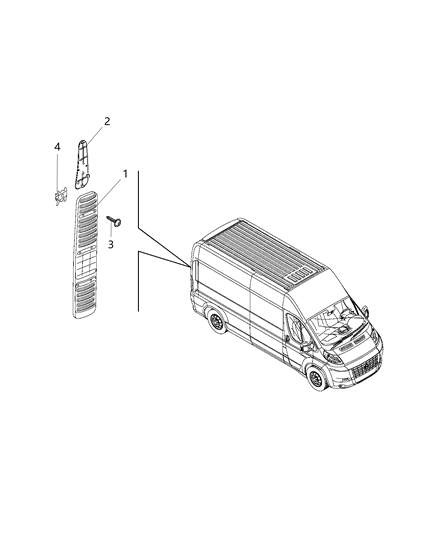 2021 Ram ProMaster 1500 Quarter Trim Panel Diagram 1