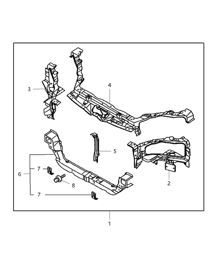 2002 Dodge Stratus Bracket-Front Bumper Diagram for MR344536