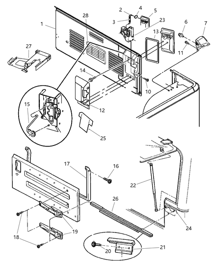 2003 Jeep Wrangler Tailgate Diagram