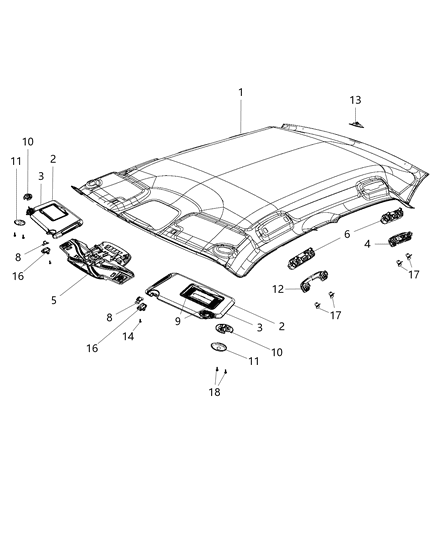 2014 Chrysler 300 Visor-Illuminated Diagram for 5PJ81DX9AA