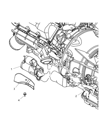 2009 Dodge Ram 3500 Cab Chassis Starter & Related Parts Diagram 1