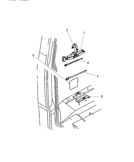 2004 Dodge Dakota Bag-Jack Tool Storage Diagram for 55350304AC