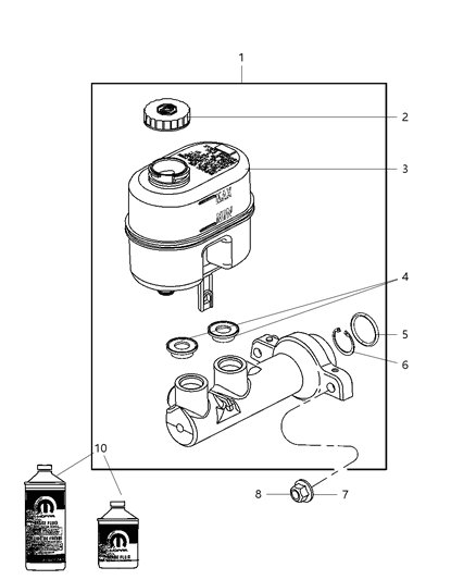 2009 Chrysler Aspen Brake Mastr Cylinder Diagram for 5179926AA