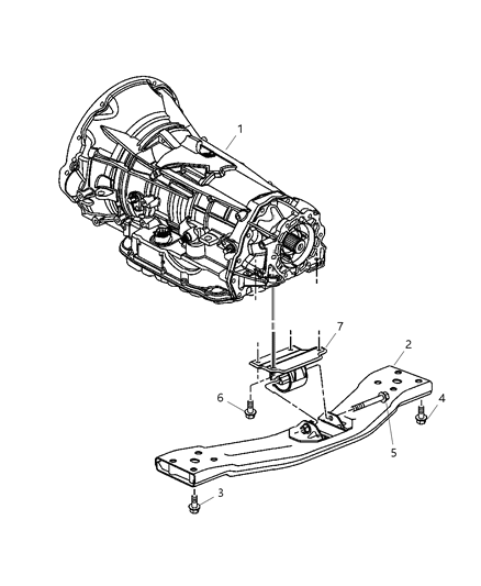 2004 Jeep Liberty Rear, Transmission Mounting Diagram 8