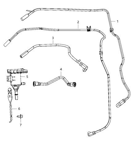 2013 Dodge Challenger Harness-Vacuum Vapor Diagram for 5038437AB