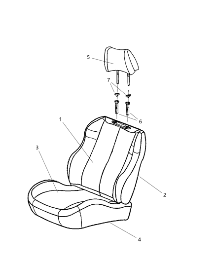 2000 Jeep Grand Cherokee Front Seat, Leather Diagram 2