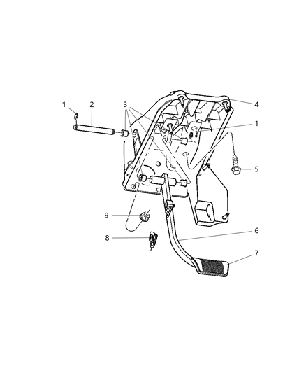 2004 Dodge Durango Cover-Pedal Diagram for 5102023AA