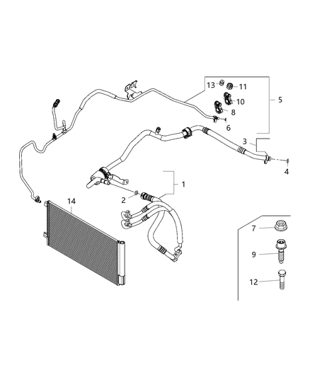 2020 Jeep Renegade Line-A/C Suction Diagram for 68519340AA