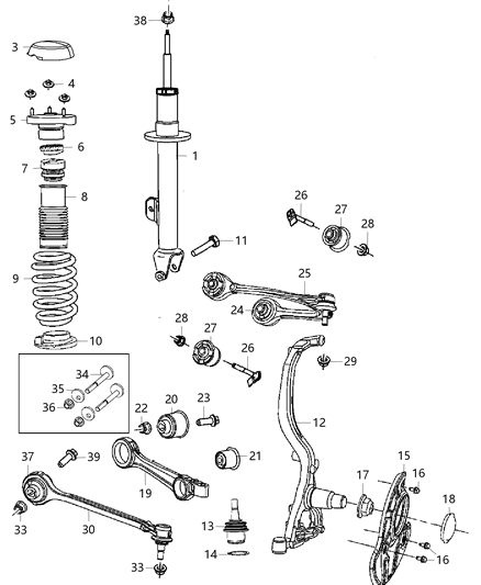 2017 Chrysler 300 STRUT-Tension Diagram for 68290901AA