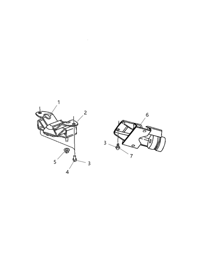 2006 Dodge Ram 2500 Bracket-Transmission Mount Diagram for 52121492AB