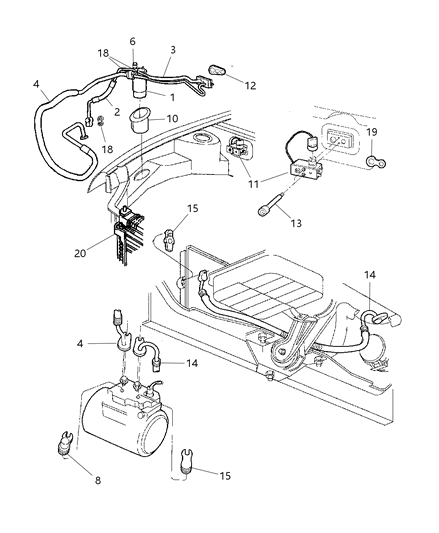 2001 Dodge Neon Line-A/C Discharge Diagram for 5264759AB