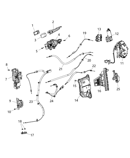 2017 Chrysler Pacifica Handle-Inside Release Diagram for 5RU79PD2AD