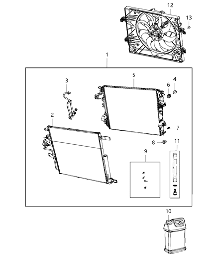 2020 Ram 1500 New Style Radiator & Related Parts Diagram 1