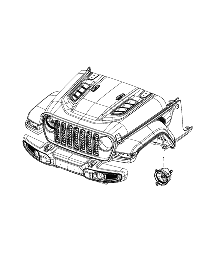 2020 Jeep Gladiator Lamps, Front Diagram 2