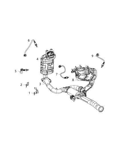 2020 Chrysler Pacifica Bracket-Oxygen Sensor Diagram for 68229569AA