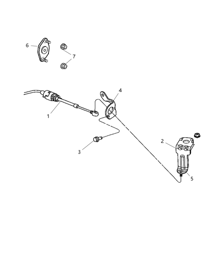 2004 Dodge Dakota Bracket-Shift Cable Diagram for 52110310AA