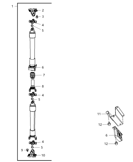 2012 Ram 3500 Rear Drive Shaft Diagram for 52123428AC