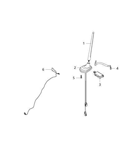 2019 Jeep Renegade Antenna-Cable & Base Assembly Diagram for 68428360AA