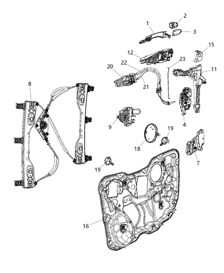 2018 Jeep Cherokee Cable-Inside Lock Cable Diagram for 68227239AB