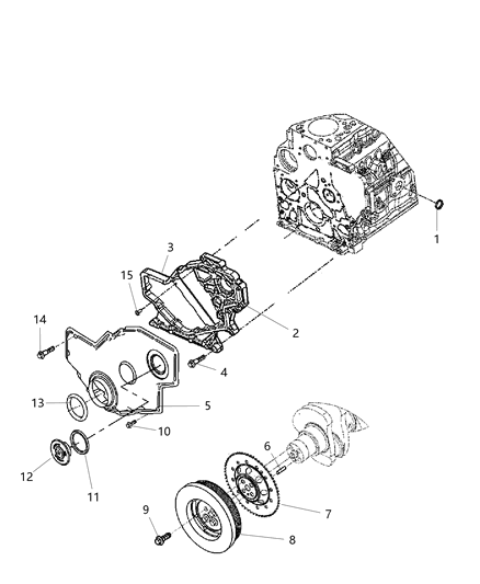 2007 Dodge Ram 3500 Timing Gear & Cover Diagram 1