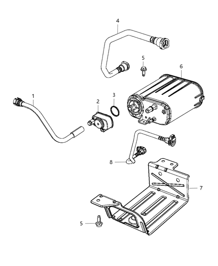 52126036AB - Genuine Mopar Hose-Rollover Valve