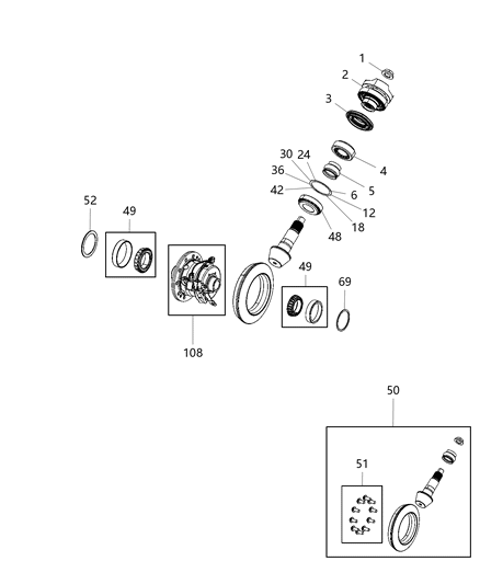 2020 Jeep Wrangler Differential Assembly, Rear Diagram 1