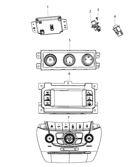 2017 Dodge Journey A/C & Heater Controls Diagram