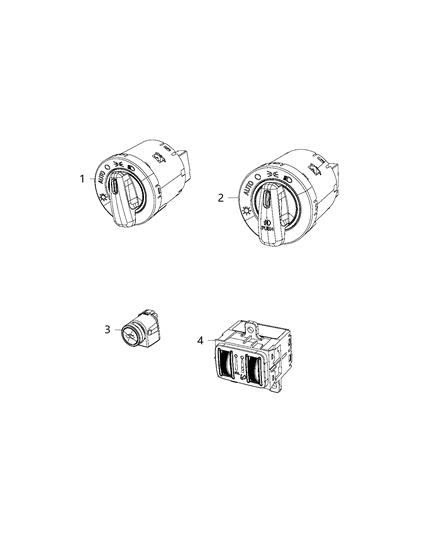 2017 Dodge Challenger Switches, Dash Mounted Diagram