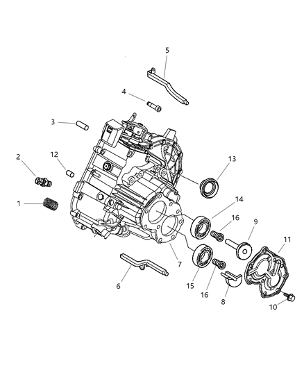 2009 Chrysler PT Cruiser Case & Related Parts Diagram 2