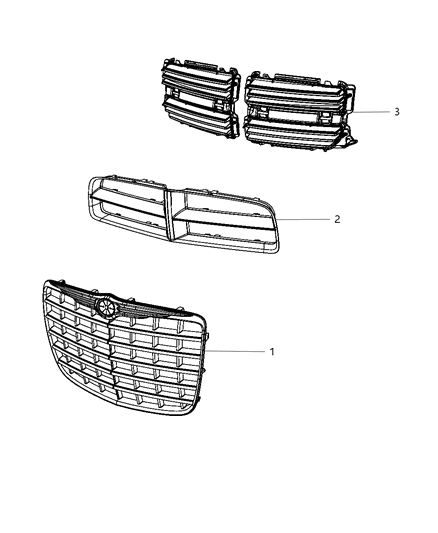 2009 Chrysler 300 Grilles & Related Items Diagram