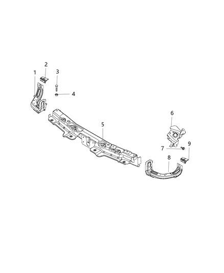 2017 Ram ProMaster City CROSSMEMBER-Radiator Diagram for 68259342AA