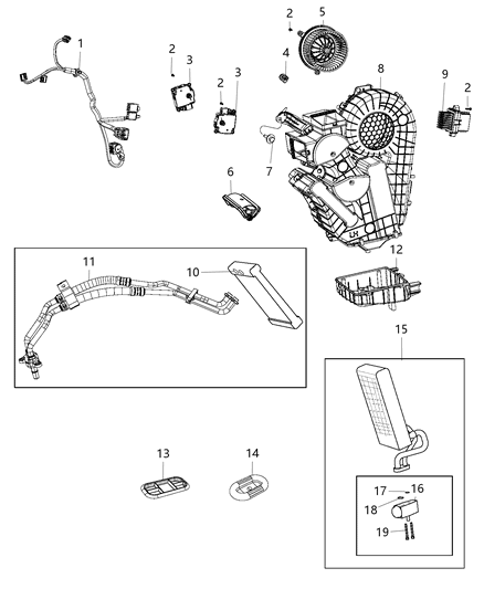 2017 Chrysler Pacifica EVAPORATOR-Air Conditioning Diagram for 68313472AA