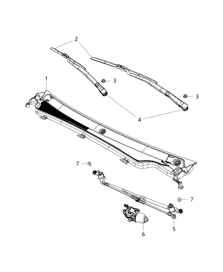 2016 Dodge Durango Front Wiper System Diagram