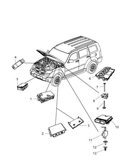 2008 Dodge Nitro Module-Transmission Control Diagram for 5150186AE