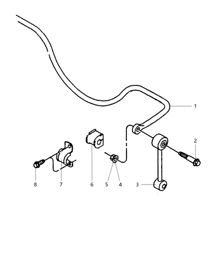 1998 Jeep Wrangler Stabilizer - Rear Diagram